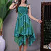 Aawari Leheriya  Asymmetrical Hem Smocked A-Line Dress - Midi Dresses / Western Wear
