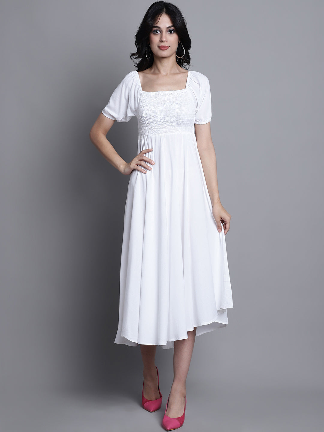 Aawari Women Rayon Solid Elegant Dresses / Maxi Dresses / Western Wear