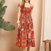 Aawari Rust Orange Ikat Cotton Dresses / Maxi Dresses / Western Wear