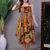 Aawari Multicolor Abstract Printed Cotton Handkerchief Hem Dress - Midi Dresses / Western Wear