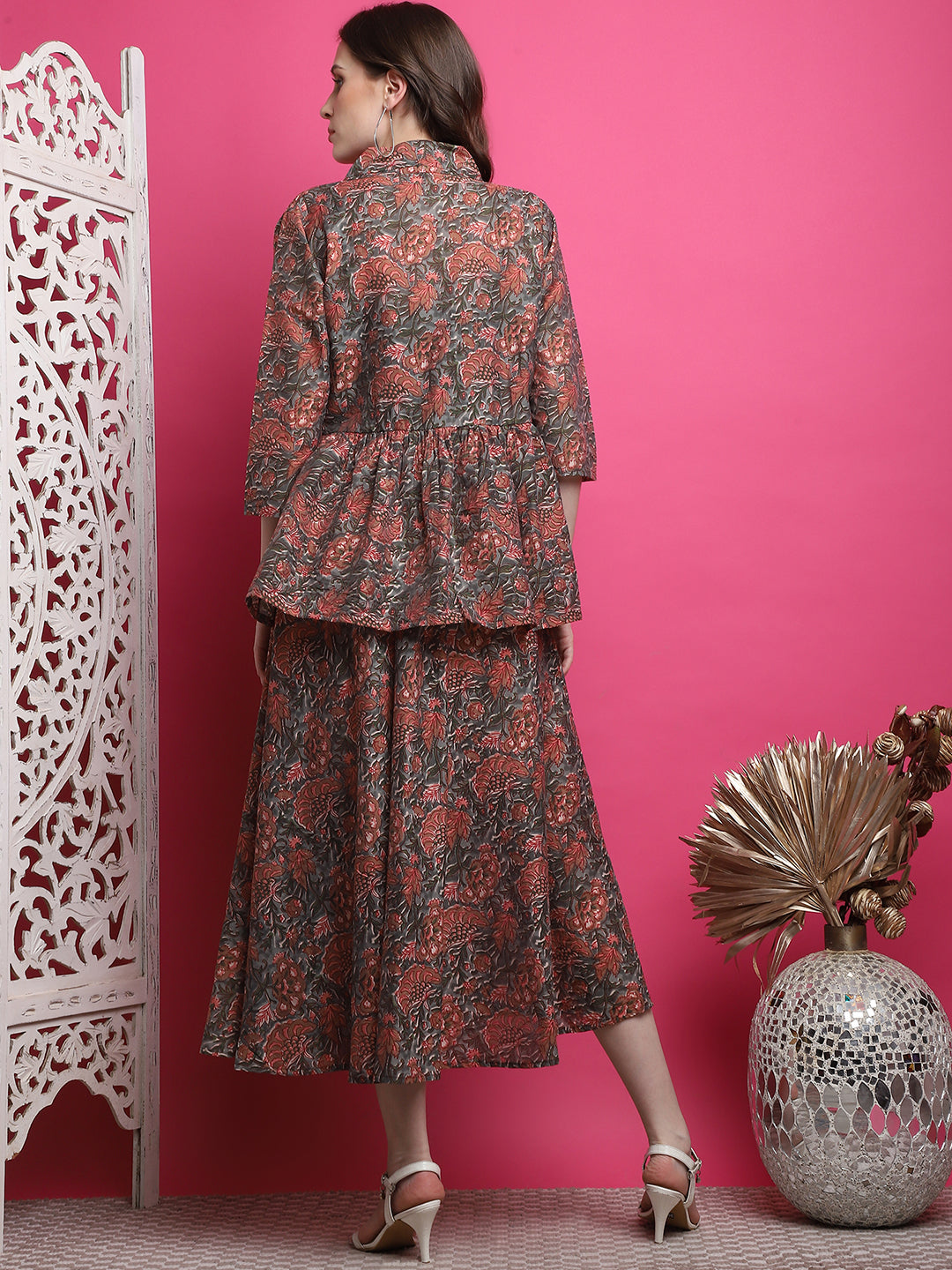 Aawari Women Chanderi Printed Dresses / Western Wear