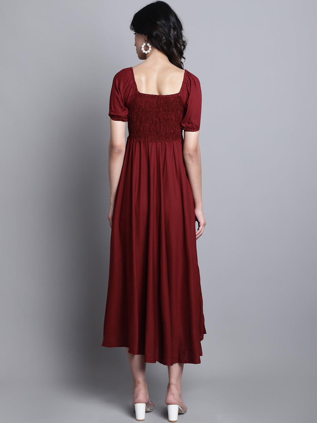 Aawari Women Rayon Solid Elegant Dresses / Maxi Dresses / Western Wear