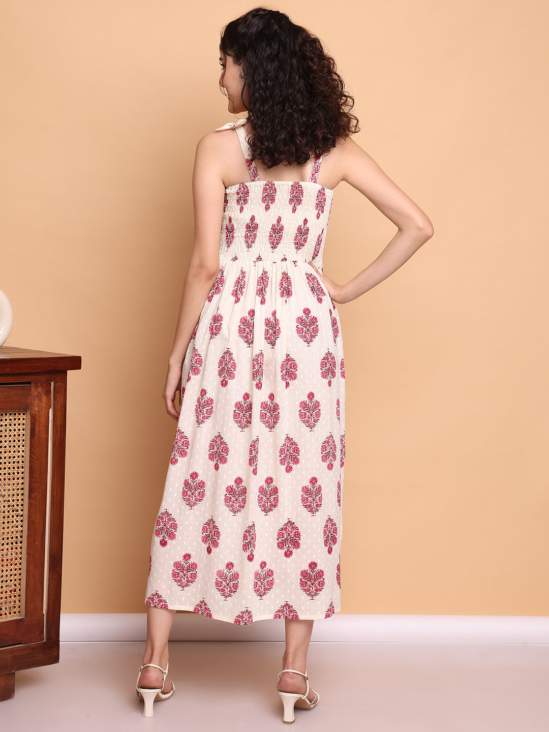 Aawari Cotton Printed Fit & Flare Dress - Western Wear