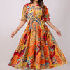Aawari Women Cotton Printed Knot Dresses / Maxi Dresses / Western Wear