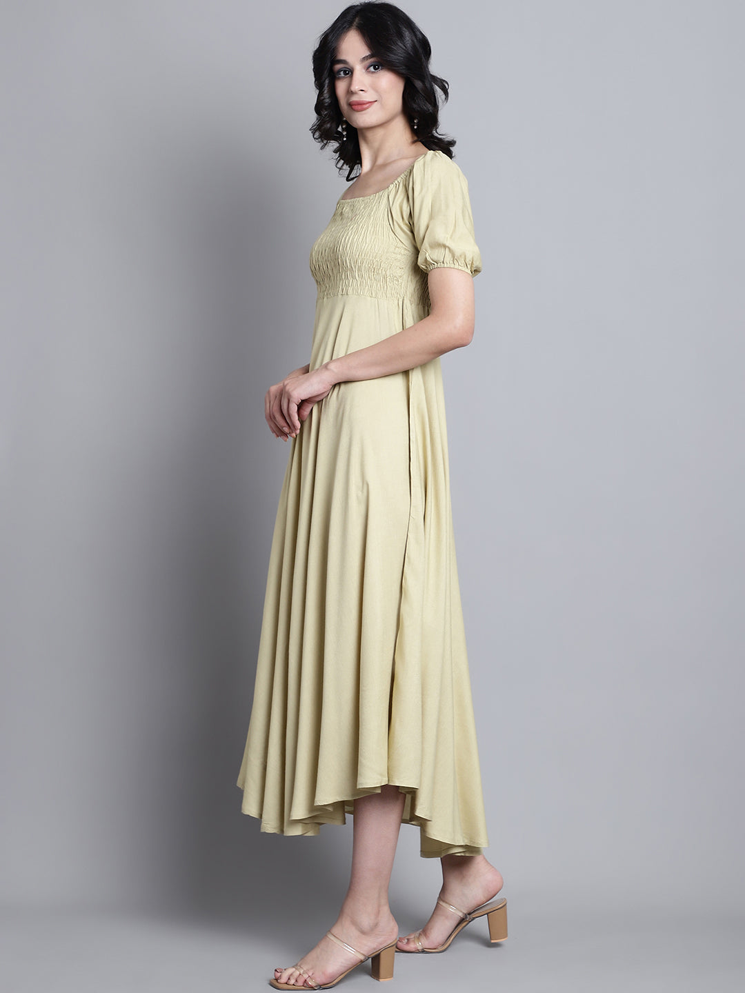 Aawari Women Rayon Solid Elegant Dresses / Maxi Dresses / Western Wear
