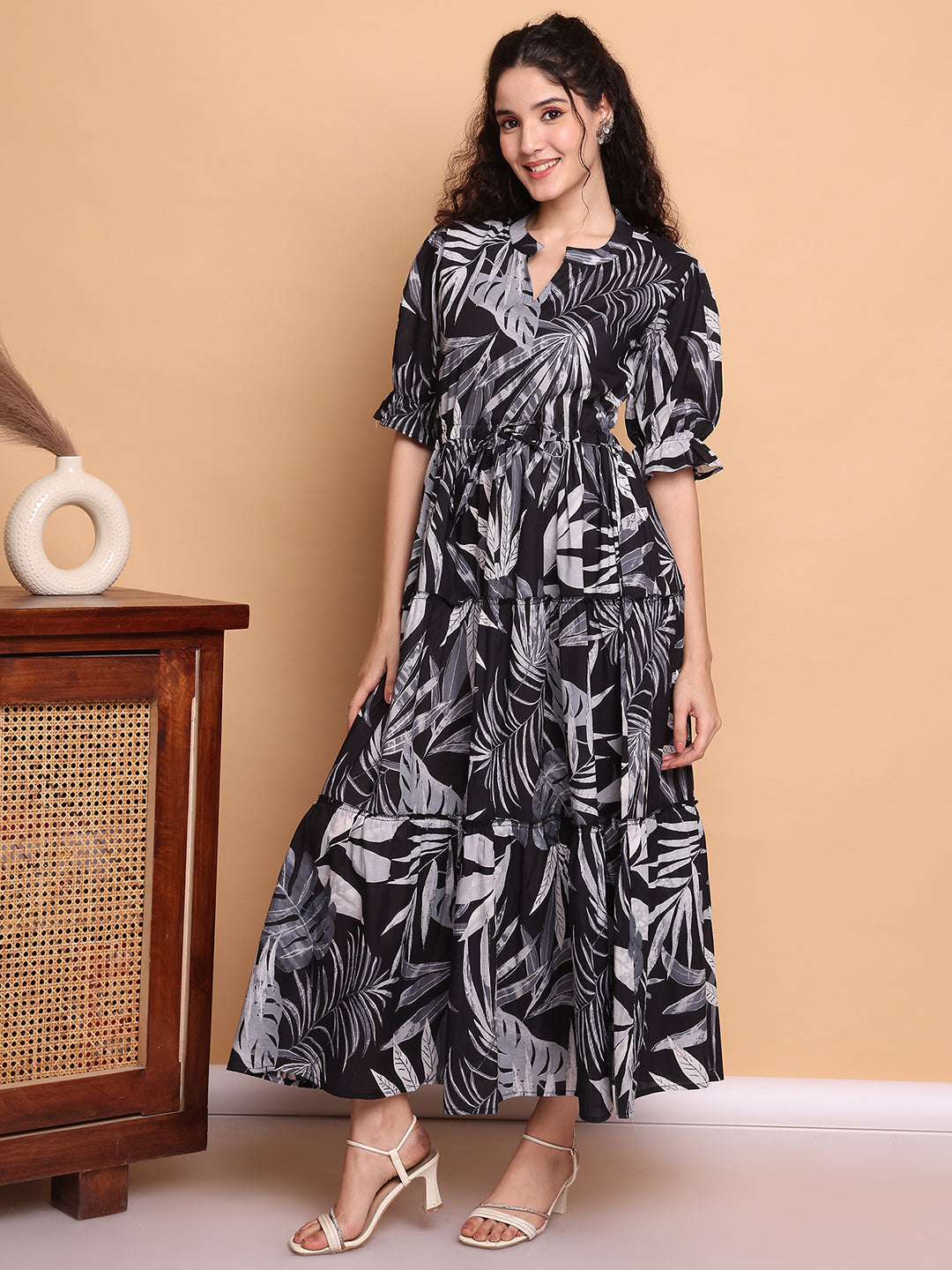 Aawari Cotton Printed Knot Dresses / Maxi Dresses / Western Wear