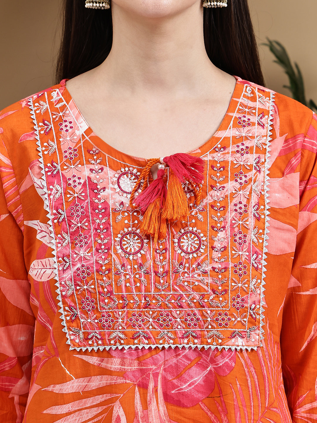 Aawari Cotton Printed Three Piece Suit Sets