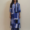 Women’s Blue Abstract Printed Rayon Kurta Set with Straight Pants