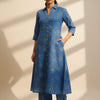 Women’s Blue Paisley Printed Rayon Kurta Set with Straight Pants