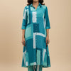 Women’s Green Abstract Printed Rayon Kurta Set with Straight Pants
