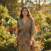 Olive Floral Printed Cotton Dresses | Midi Dresses | Western Wear
