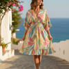 100% Cotton A-Line Midi Dresses with Smocked Waist - New Summer Print | Dresses | Western Wear